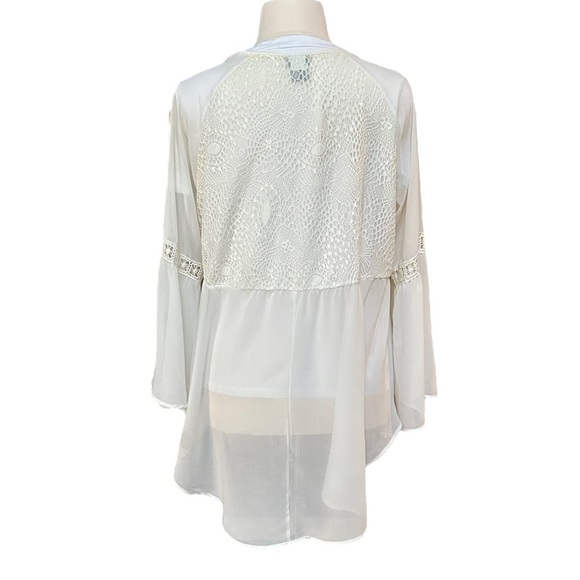 Torrid White BOHO Lace Flowy Long Sleeve Top Size: 2X - Picture 3 of 9